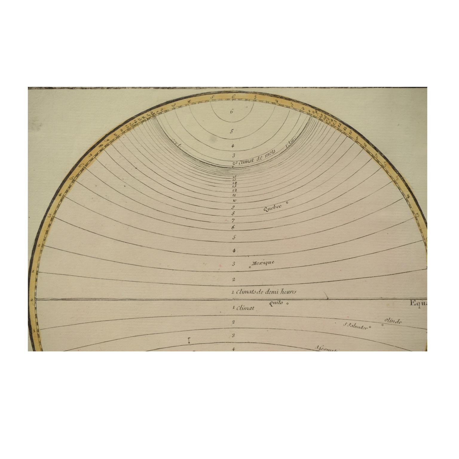 1850 Old French Map Depicting the Entire Earth's Surface Divided into Two Parts For Sale 2