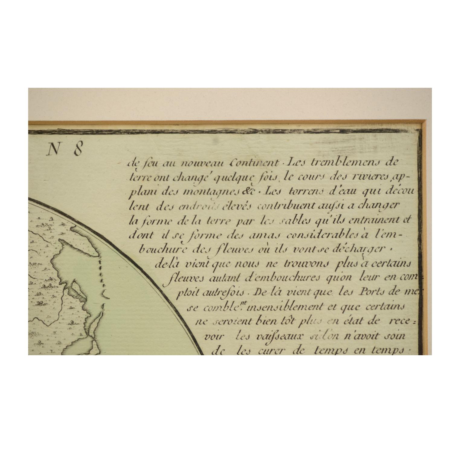 1850 Old French Map Depicting the Entire Earth's Surface Divided into Two Parts For Sale 9