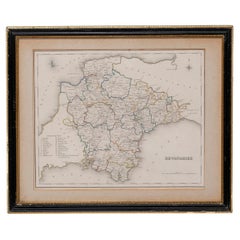 Map Devonshire Richard Creighton J&C Walker Sculp Samuel Lewis