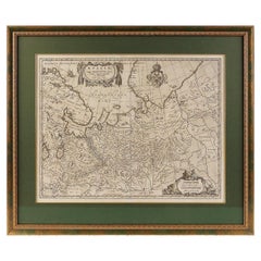 Map Engraving "Russiae...", Pitt Moses, 1680