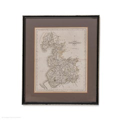 Map Lancashire 1793 John Cary engraver 37cm 14 1/2" high