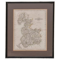 Map Lancashire 1793 John Cary engraver 37cm 14 1/2" high