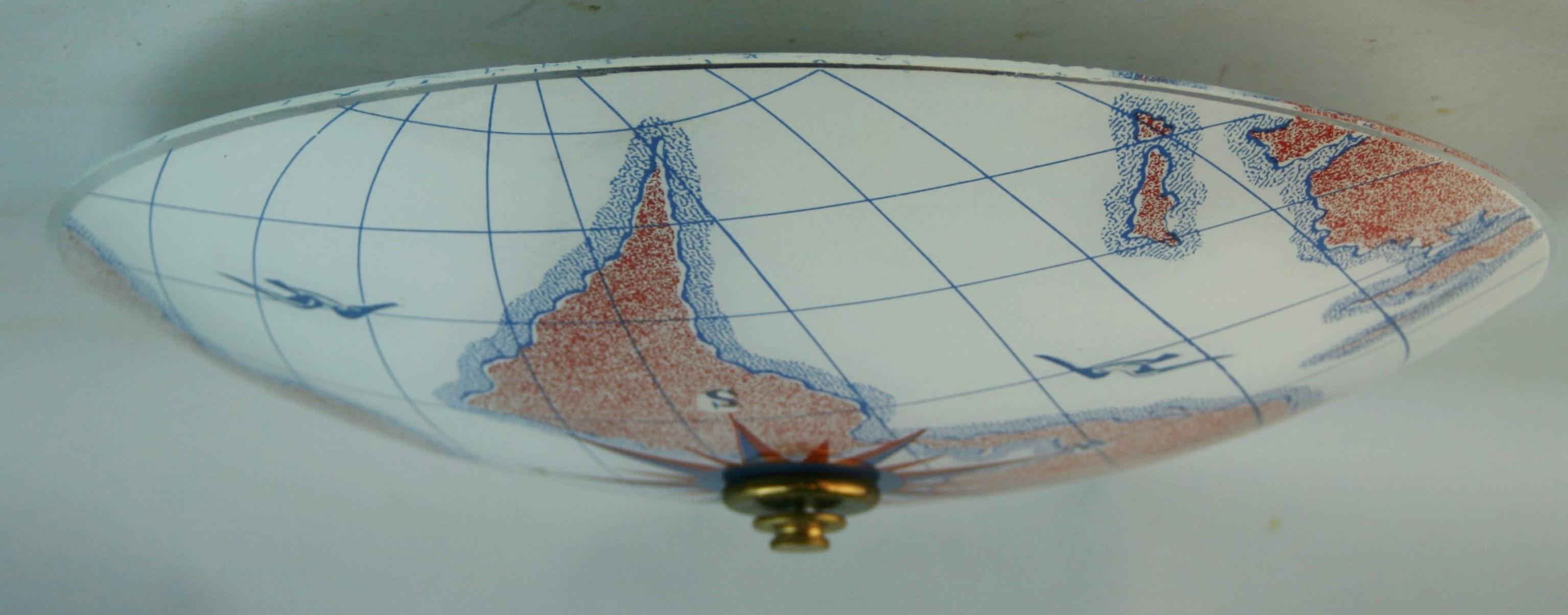 Map Nautical Glass Flush Mount For Sale 3