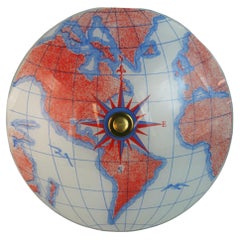 Map Nautical Glass Flush Mount