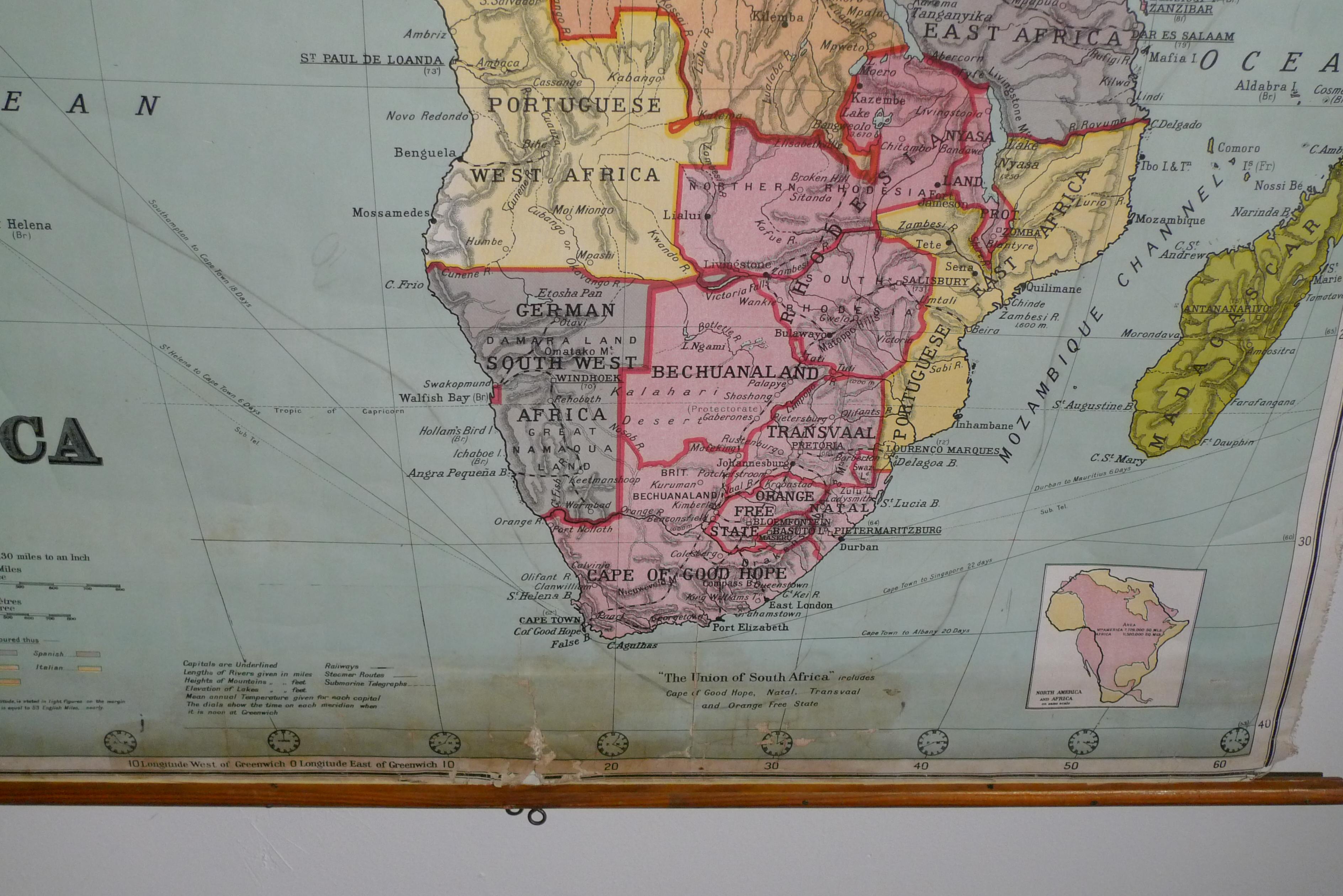 Mappa dell'Africa, archivio.  Stampato a Edimburgo, Scozia, 1916. Consegna gratuita in vendita 3