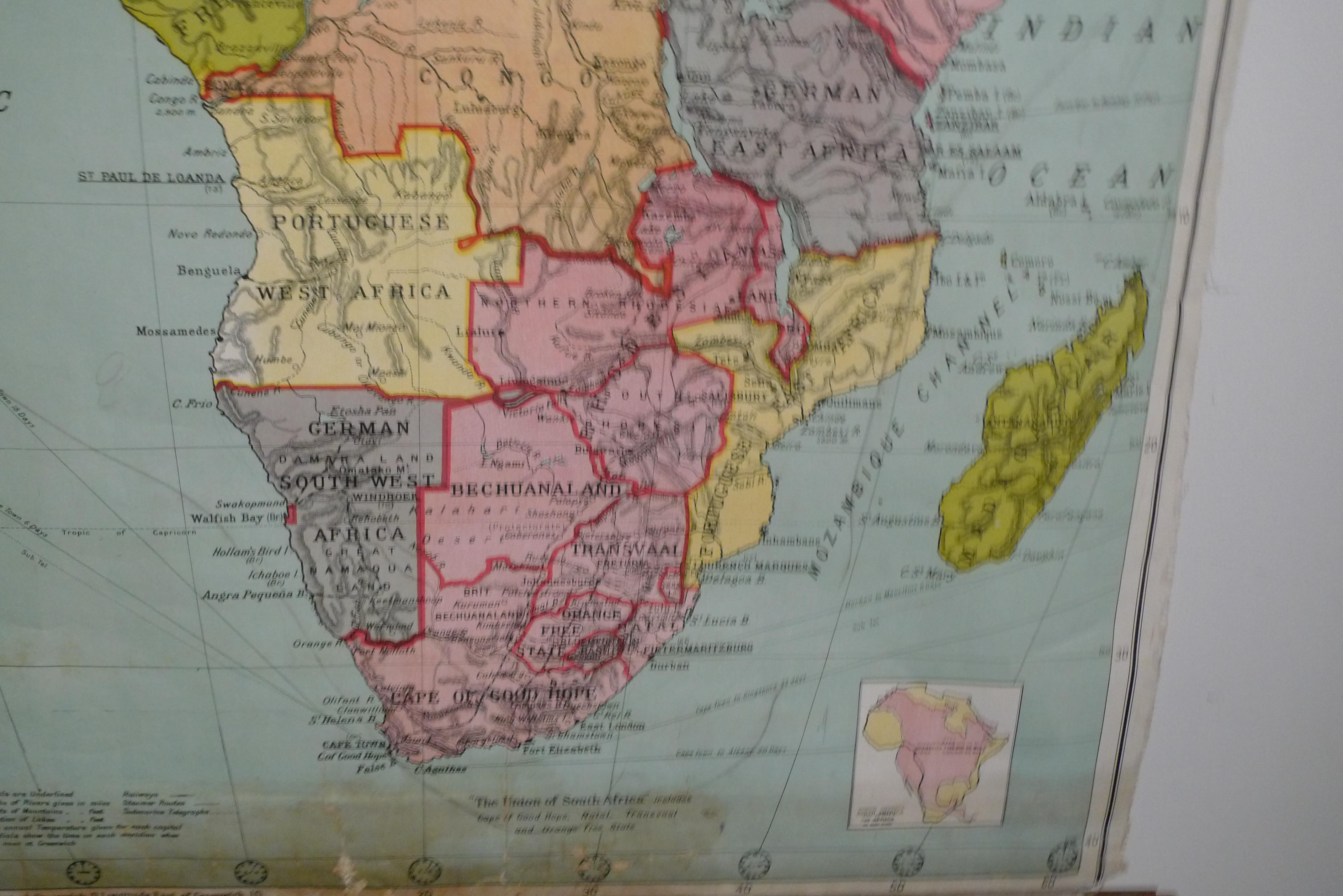 Mappa dell'Africa, archivio.  Stampato a Edimburgo, Scozia, 1916. Consegna gratuita in vendita 4