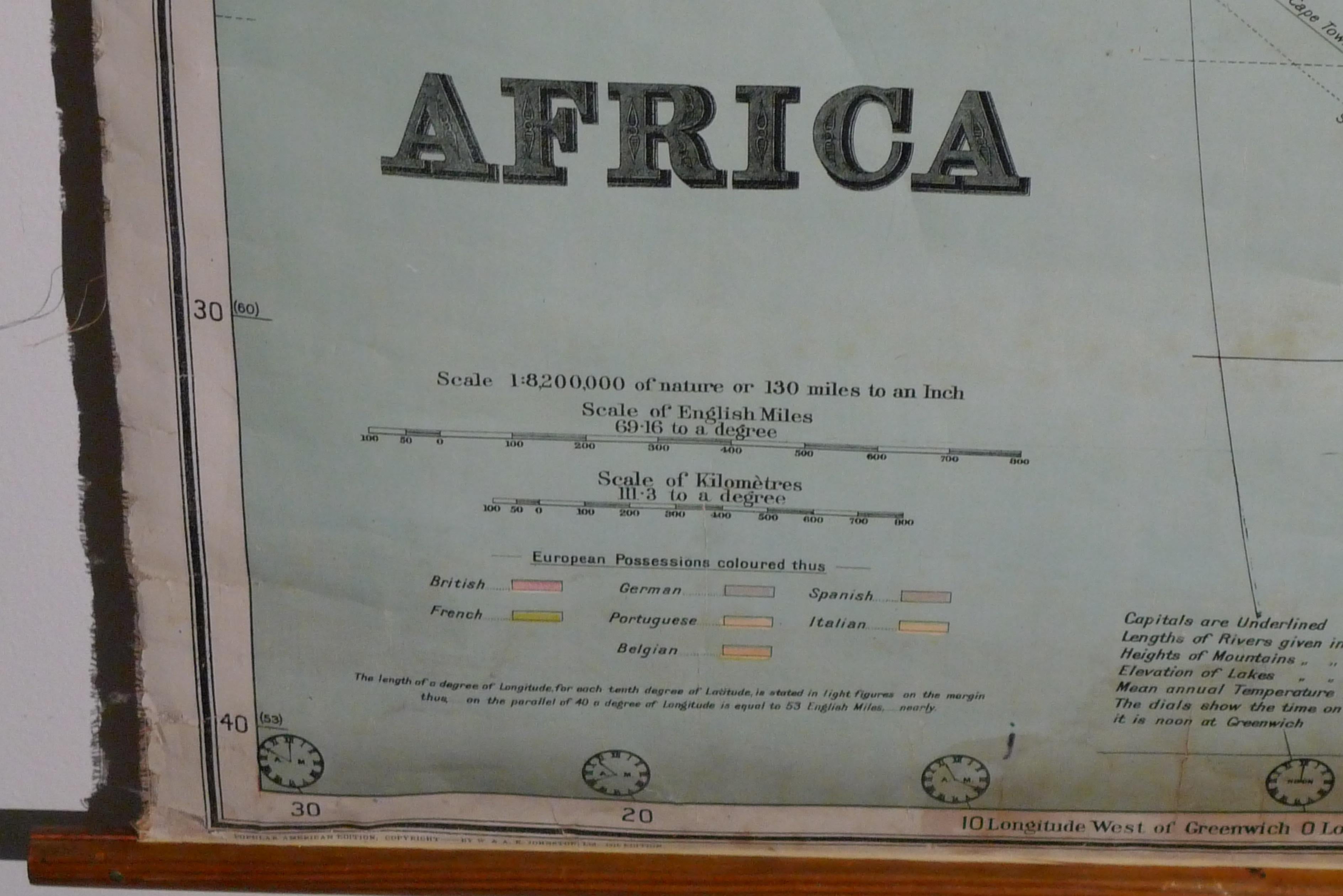 Mappa dell'Africa, archivio.  Stampato a Edimburgo, Scozia, 1916. Consegna gratuita in vendita 9