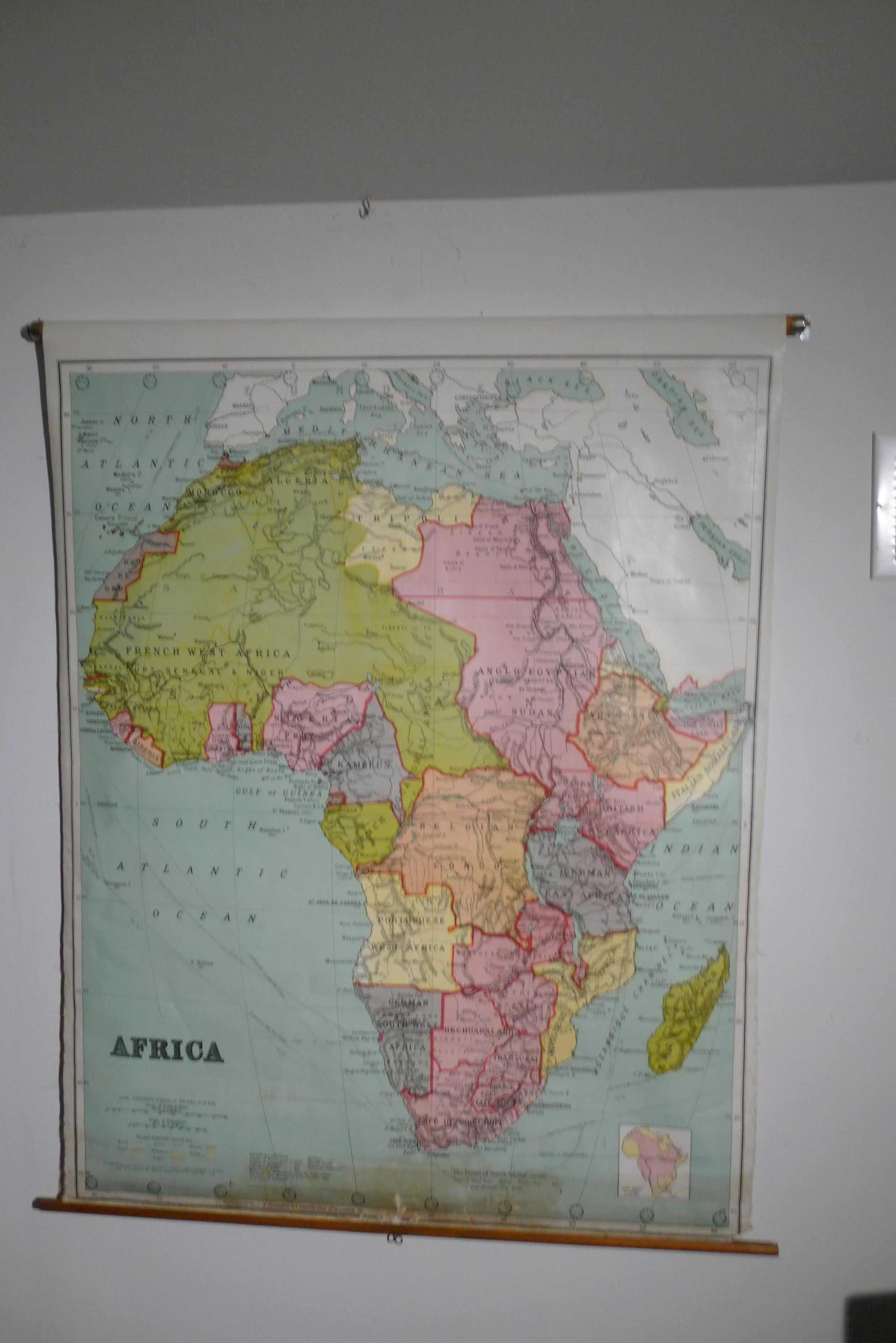 Mappa dell'Africa, archivio.  Stampato a Edimburgo, Scozia, 1916. Consegna gratuita in vendita 10