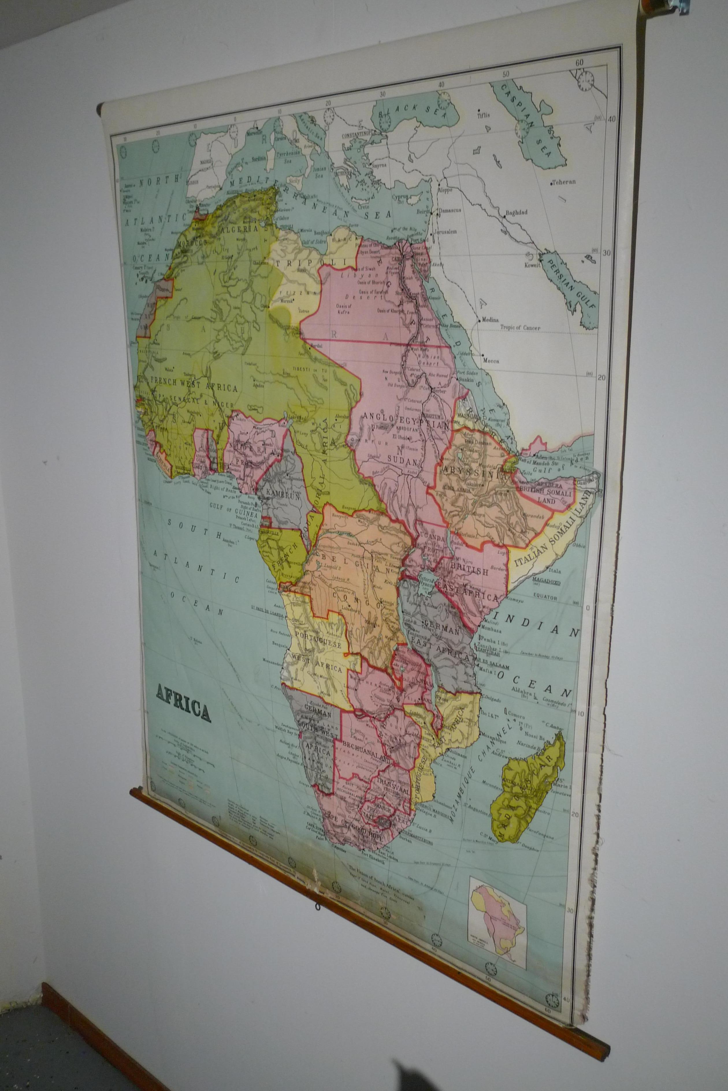 Mappa dell'Africa, archivio.  Stampato a Edimburgo, Scozia, 1916. Consegna gratuita in vendita 11