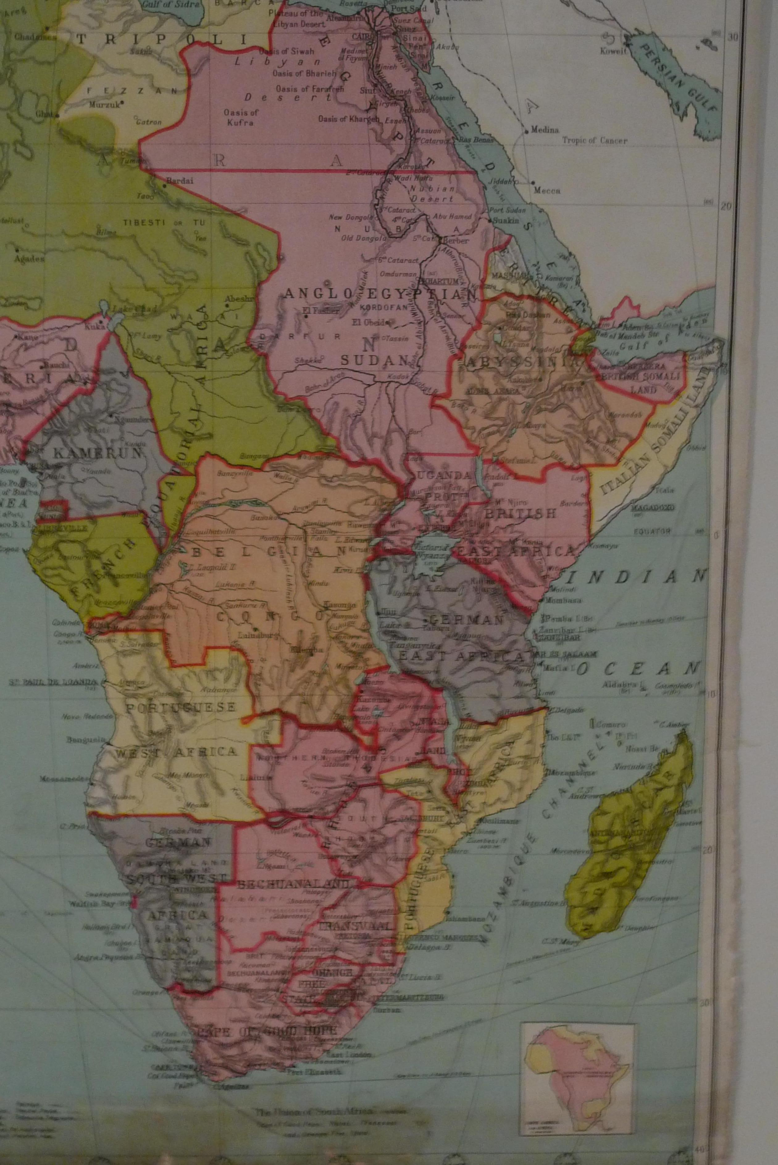 Mappa dell'Africa, archivio.  Stampato a Edimburgo, Scozia, 1916. Consegna gratuita In condizioni discrete in vendita a Madison, WI