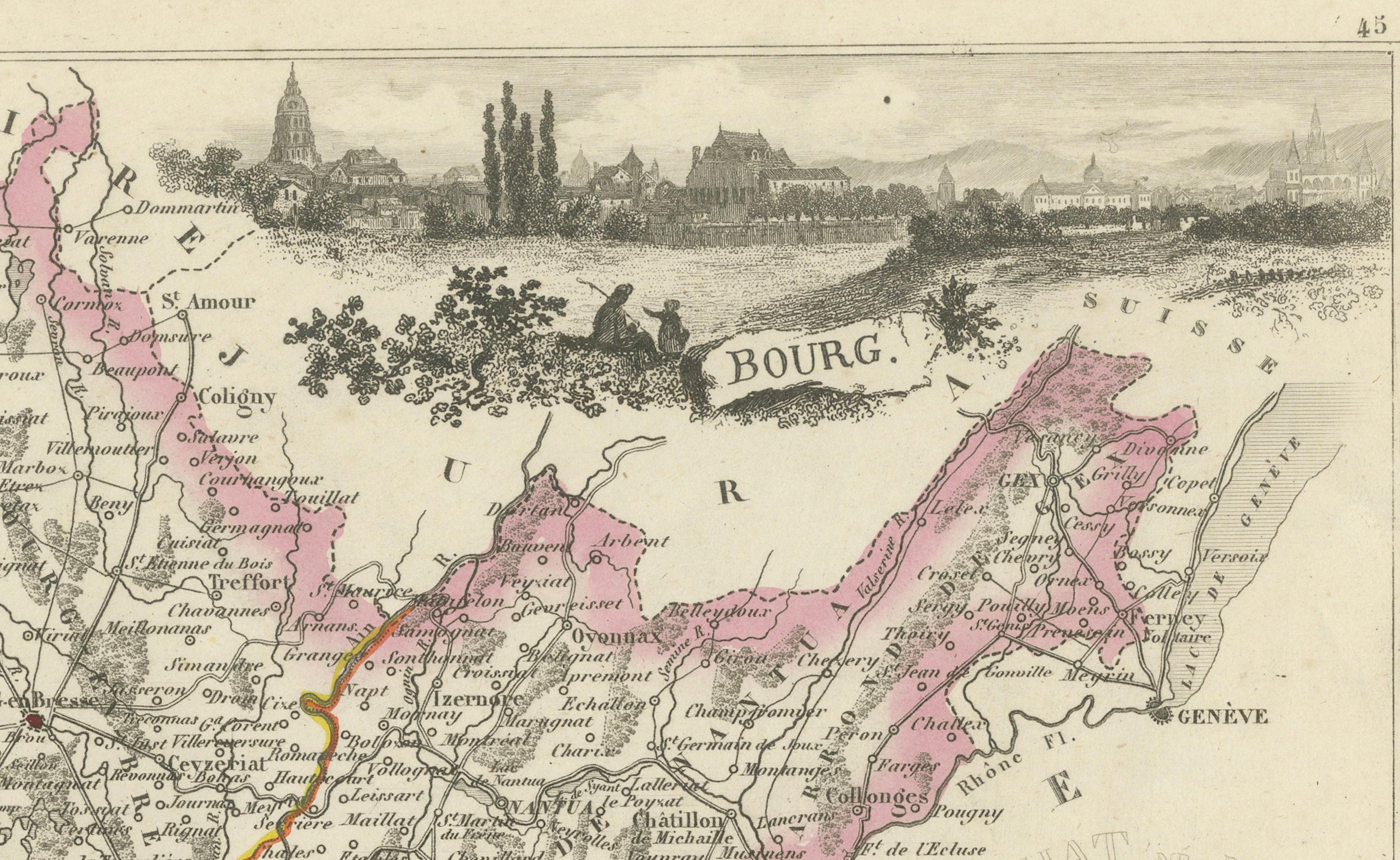 Map of Ain France with Portraits of Bichat and Joubert by Vuillemin, 19th c

This highly decorative 19th-century map of the French department of Ain is taken from the celebrated Nouvel Atlas Illustré by Alexandre Vuillemin, published in Paris by