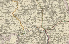 Map of Allier France with Saint-Pourçain Wine Region by Vuillemin, 19th c