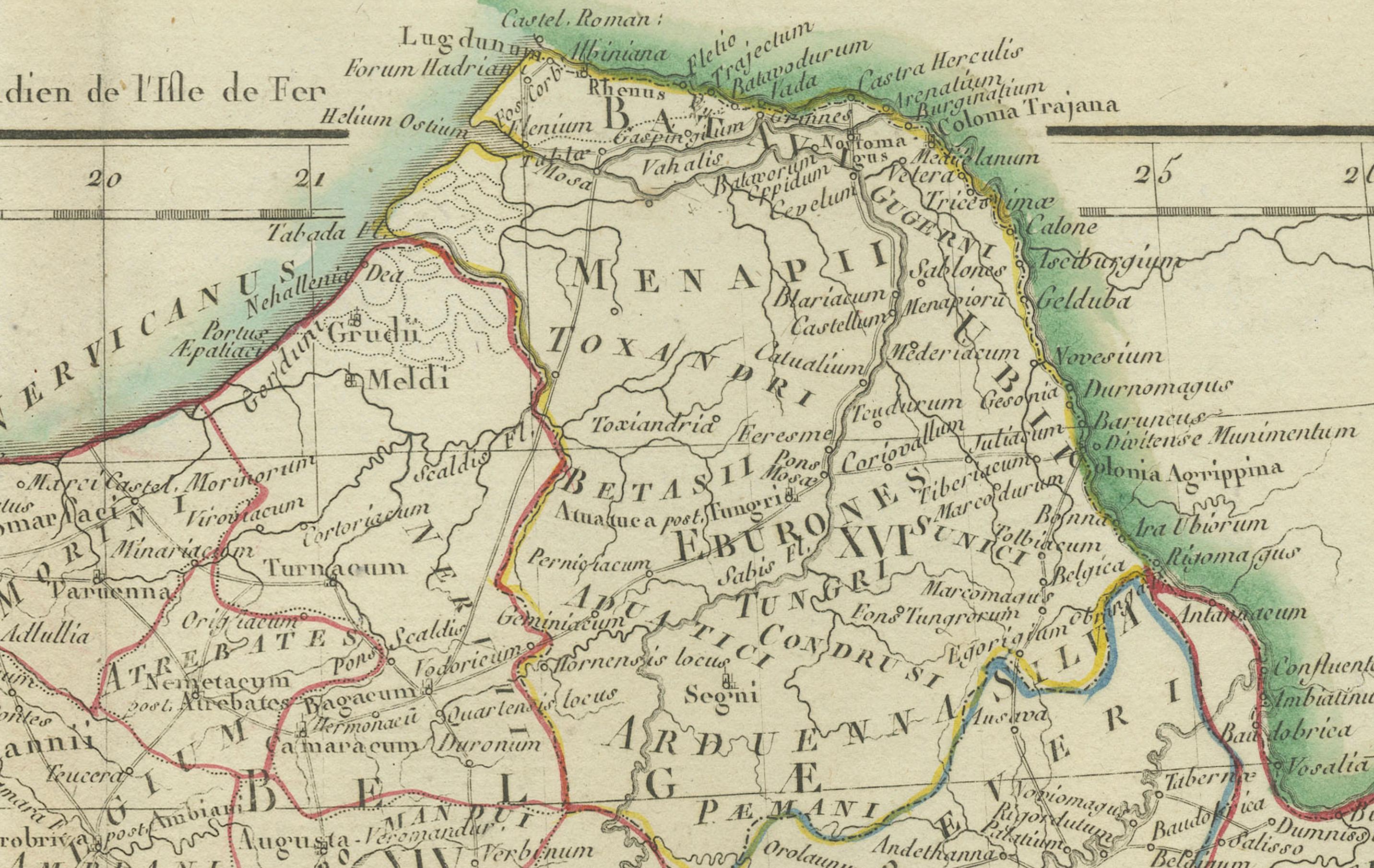 Gravé Carte des anciennes provinces de Gaul et romaines : début du 19e siècle - 1802 Tardieu Atlas en vente