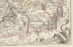 Map of Aube France with Troyes and Champagne Wine Region, 19th Century