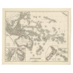 Mappa dell'Australia, della Nuova Zelanda, di parte della Cina, del Giappone e del Southeast Asia, 1857