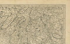 Map of Avenches Region Switzerland by Mercator, Original 1585 Engraving