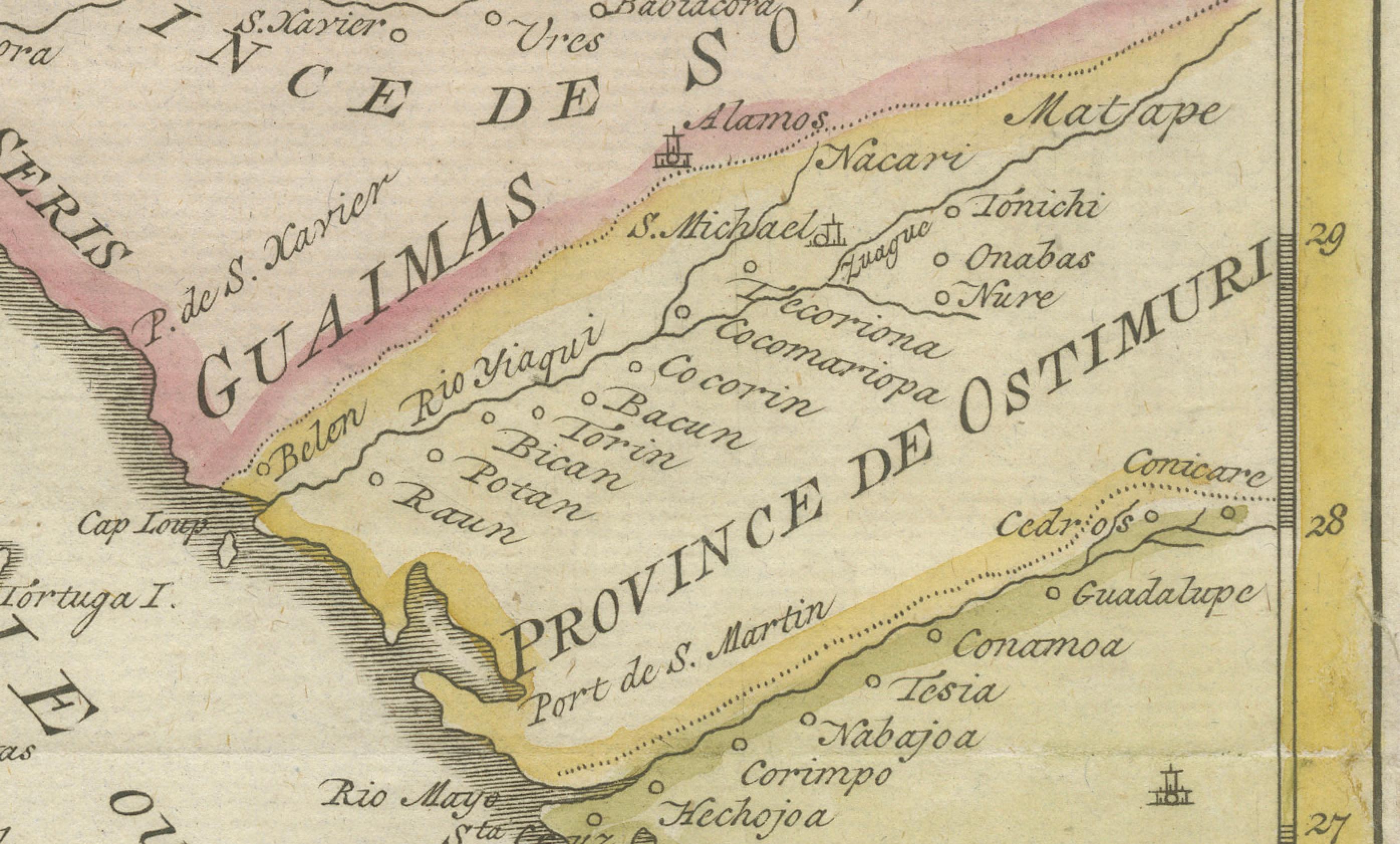 Engraved Map of Baja California and Mexico - Jesuit Observations and Native Tribes, 1777 For Sale