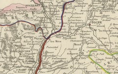 Map of Basses-Alpes France with Digne and Lavender Region by Vuillemin, c.1850