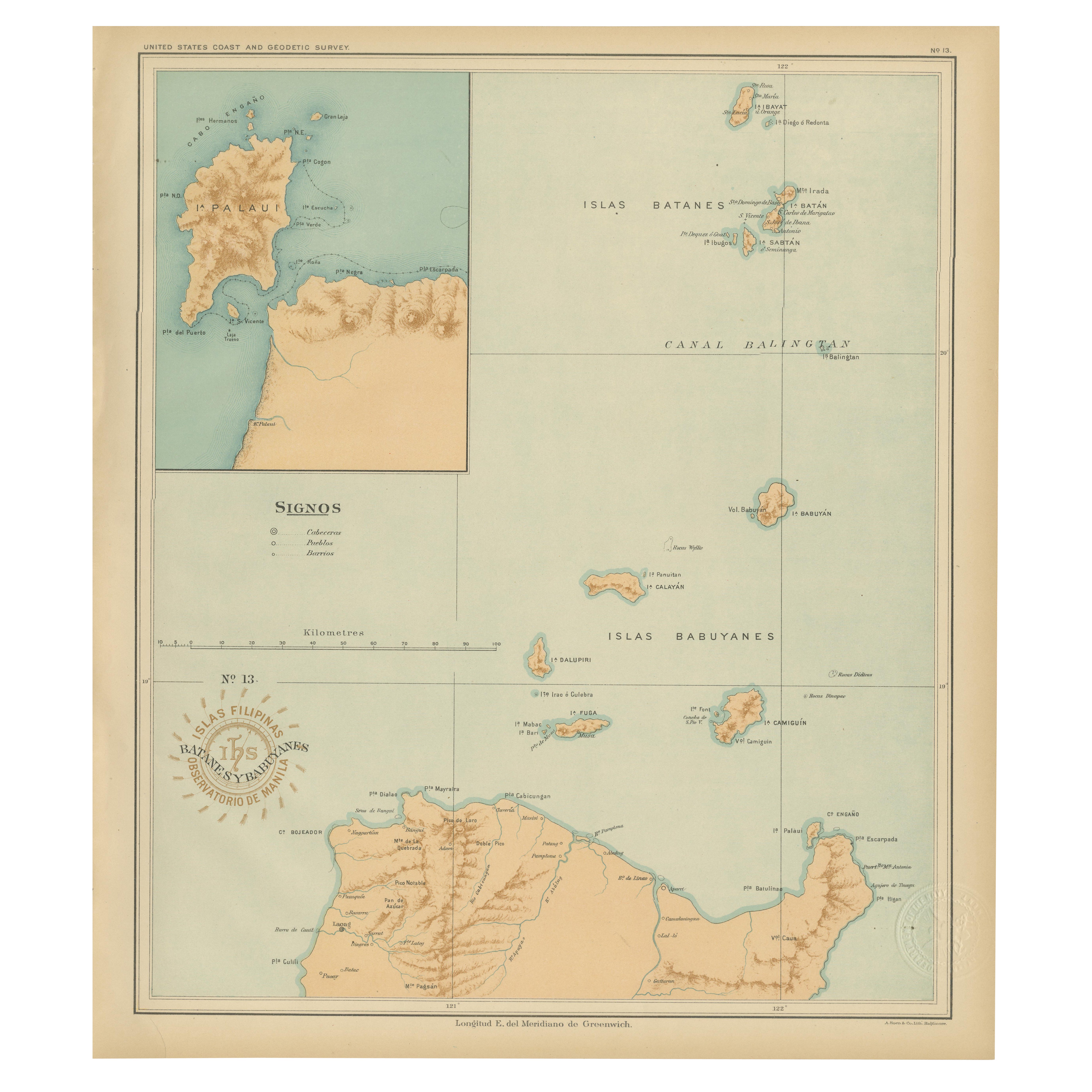 Map of Batanes and Babuyan Islands – Observatorio de Manila, 1899