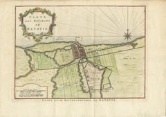 Map of Batavia’s Surroundings with Early Reference to Jakarta, Indonesia, c.1770