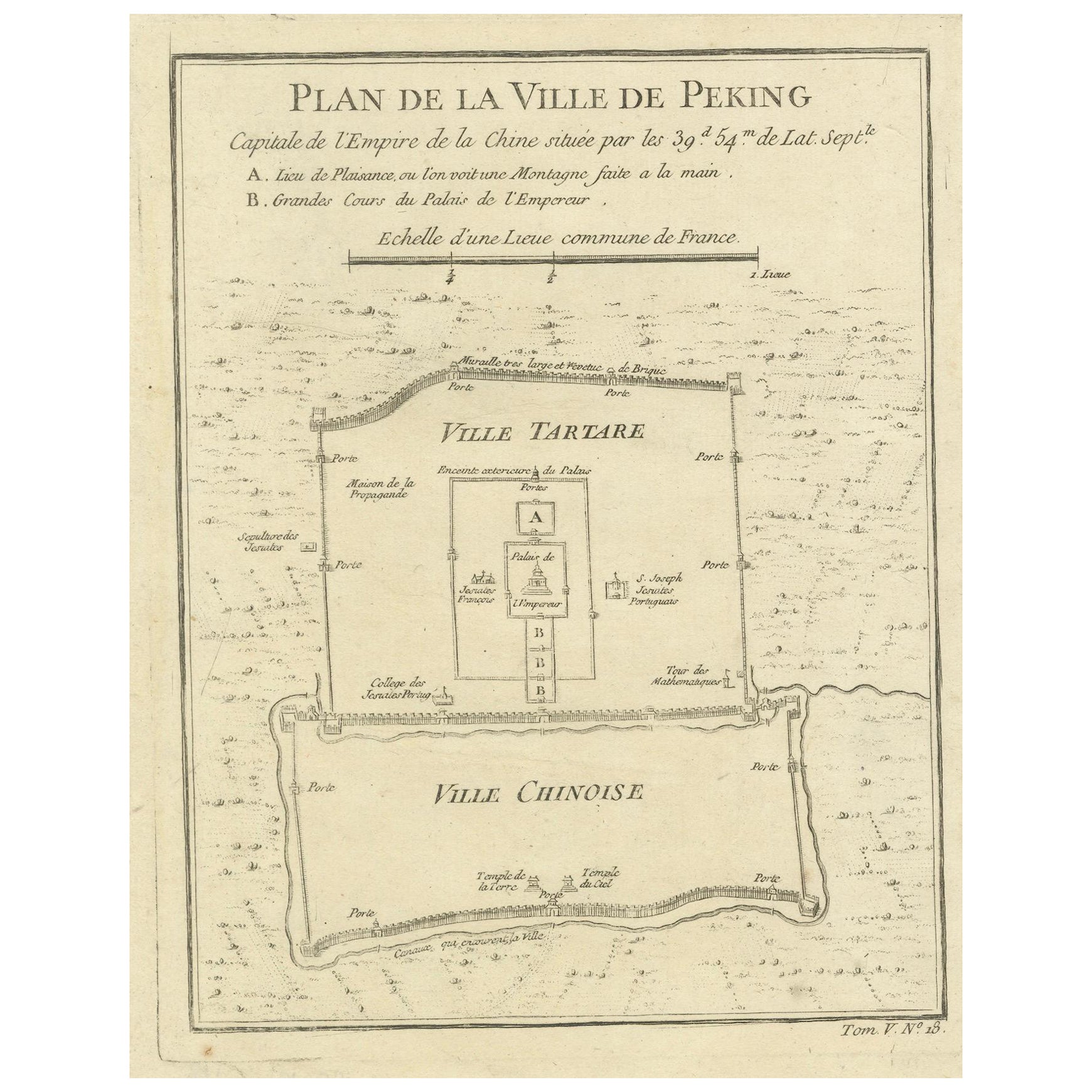 Map of Beijing (Peking) mit Tartar und chinesischen Divisionen und Jesuitenmissionen im Angebot