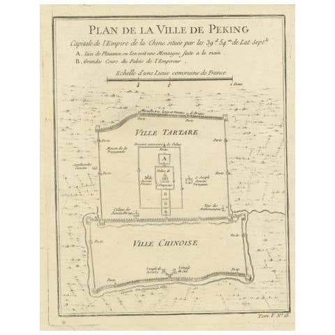 Beijing (Peking) Map with Tartar and Chinese Divisions & Jesuit Missions, 1754