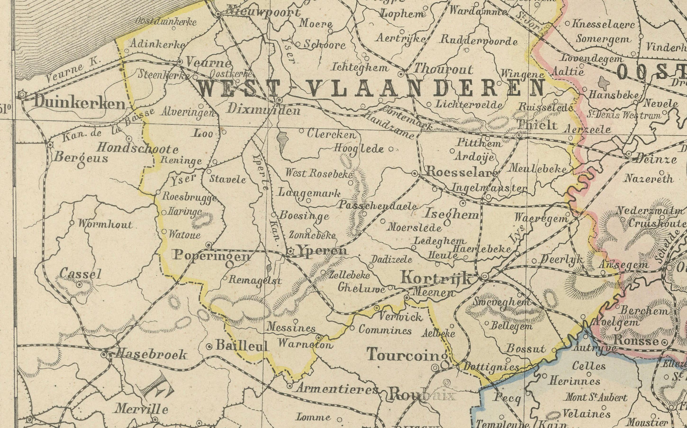 Map of Belgium and the Grand Duchy of Luxembourg, Leiden 1876