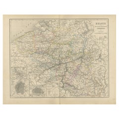 Carta del Belgio e del Granducato di Lussemburgo, Leida 1876 Carta del Belgio e del Granducato di Lussemburgo, Leida 1876