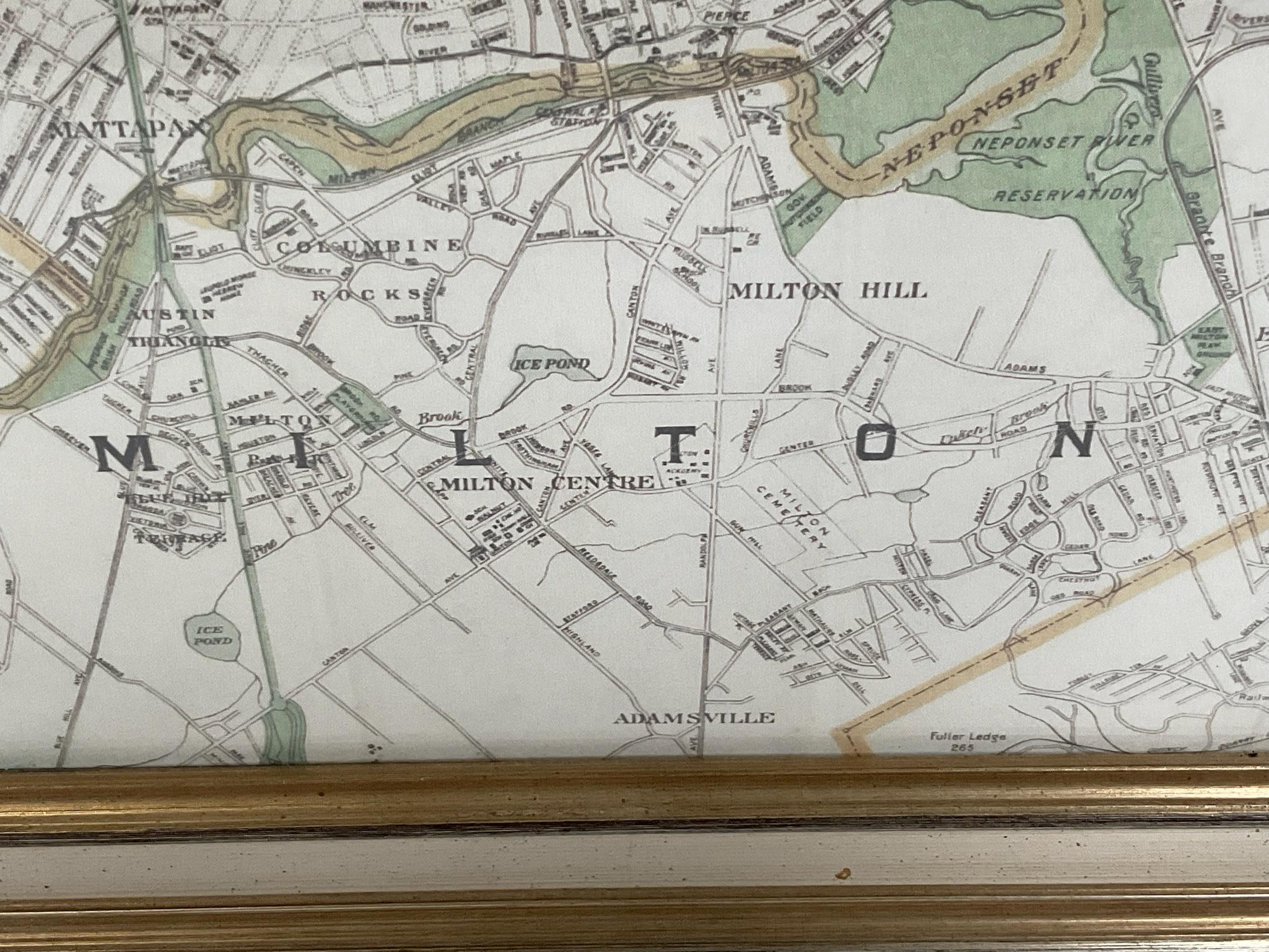 Paper Map of Boston and Surrounding Towns For Sale