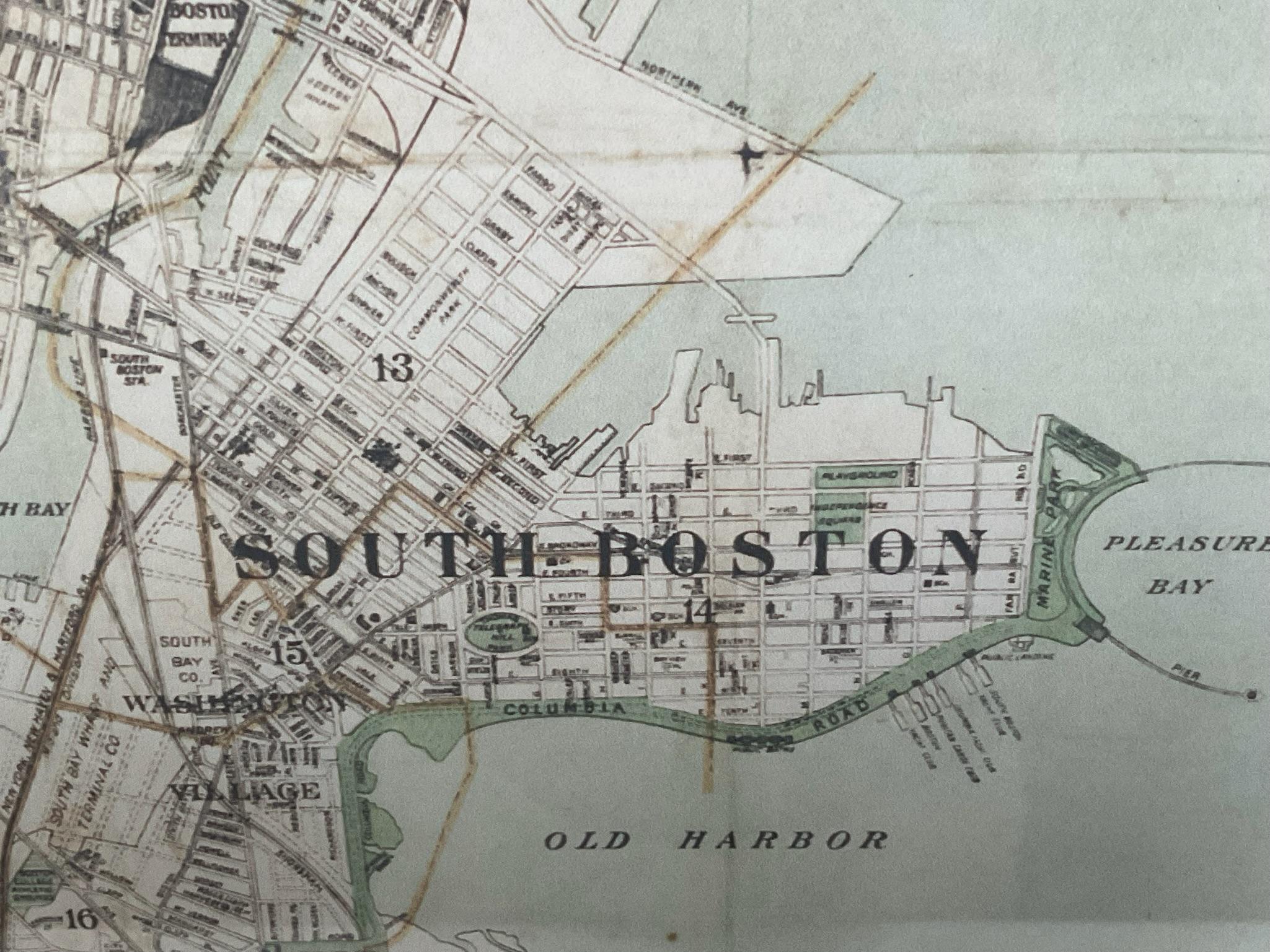 Paper Map of Boston and Surrounding Towns For Sale