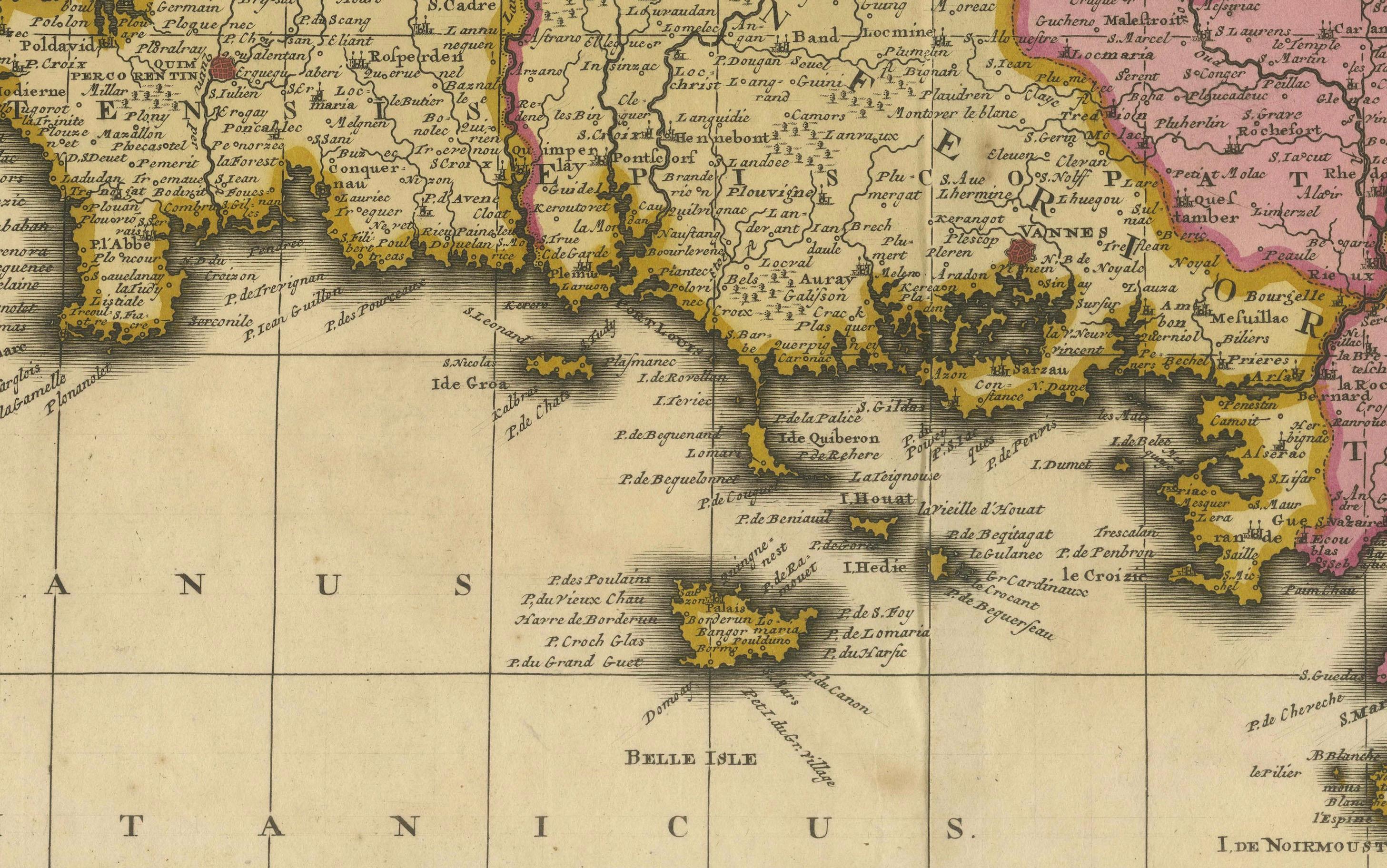 Map of Brittany and Western France by Gerard Valk, circa 1700

This finely detailed antique map, titled *Praefectura Ducatus Britanniae, Quae Superior et Inferior*, was created around 1700 by the Dutch cartographer Gerard Valk. It presents an