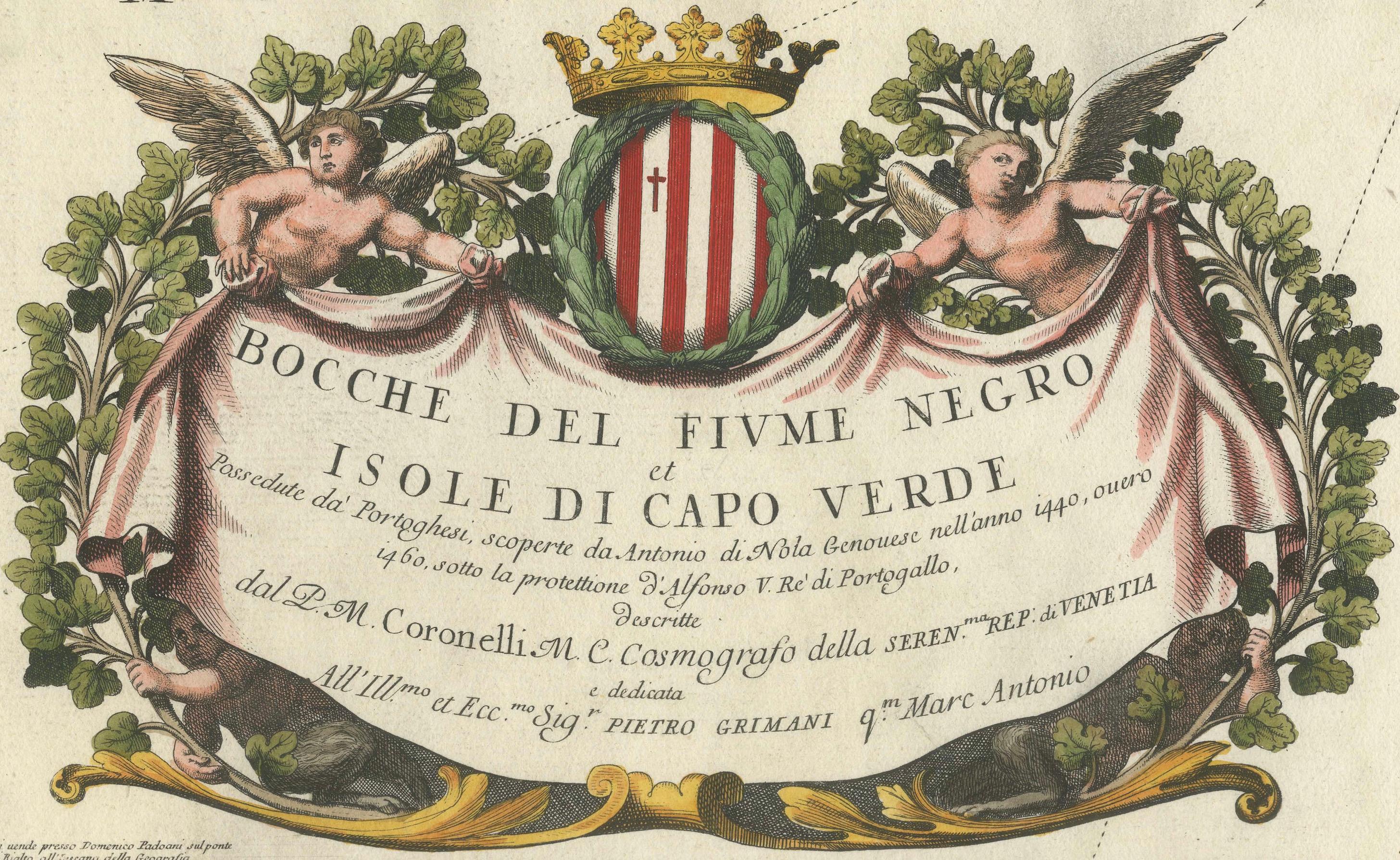 Map of Cape Verde and the Mouth of the River Niger by Coronelli, 1691 For Sale 4