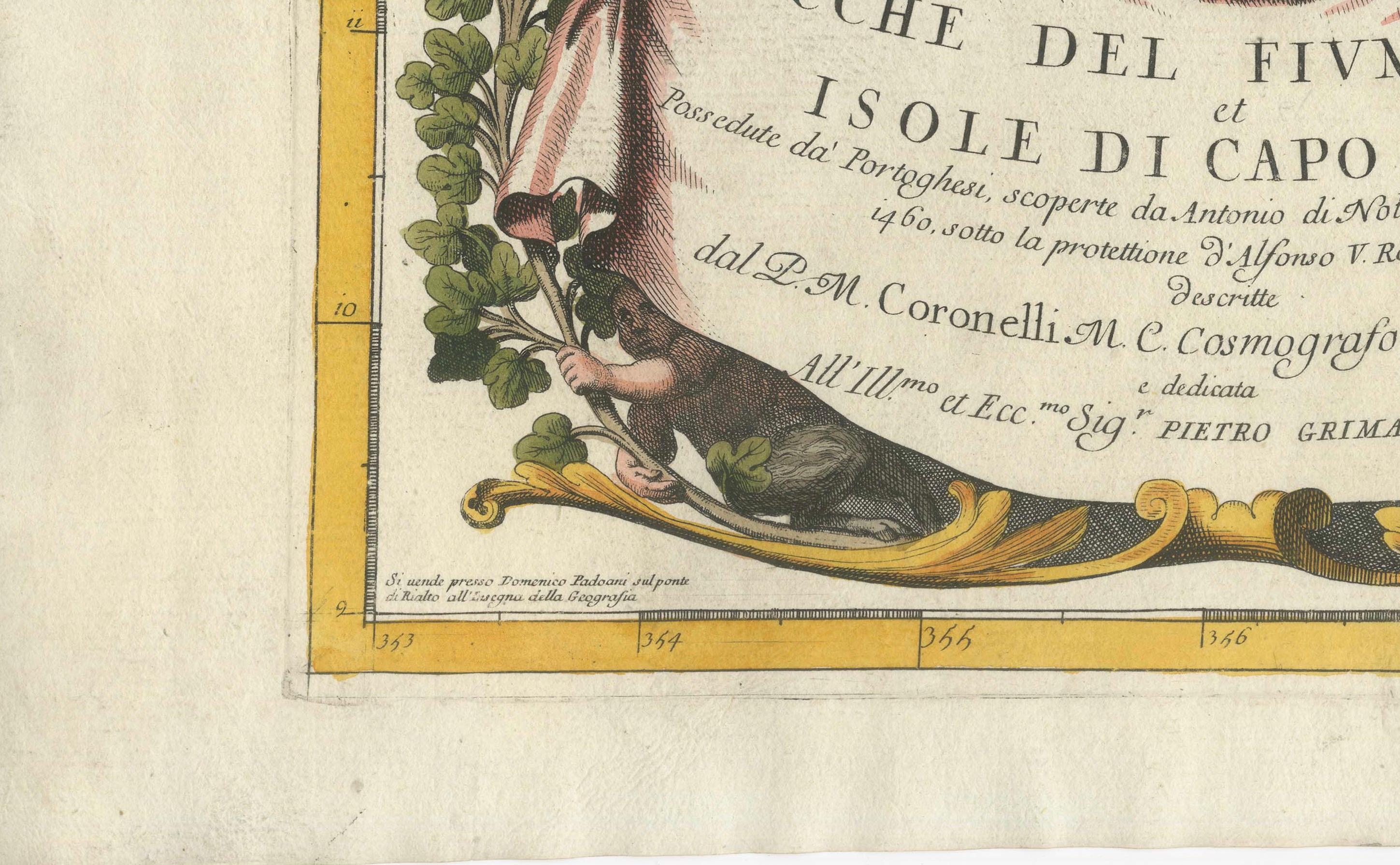 Map of Cape Verde and the Mouth of the River Niger by Coronelli, 1691 In Good Condition For Sale In Langweer, NL