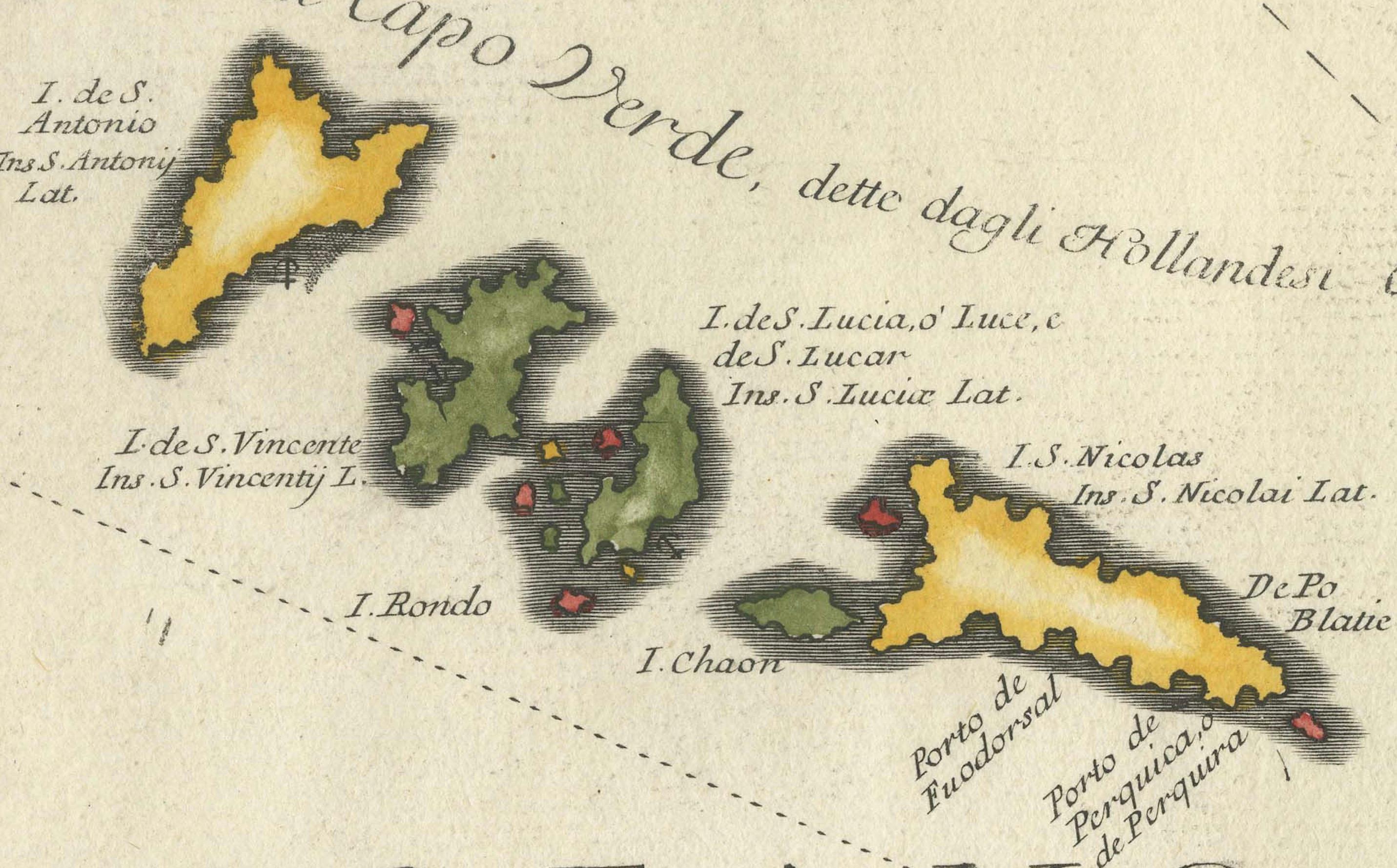 17th Century Map of Cape Verde and the Mouth of the River Niger by Coronelli, 1691 For Sale