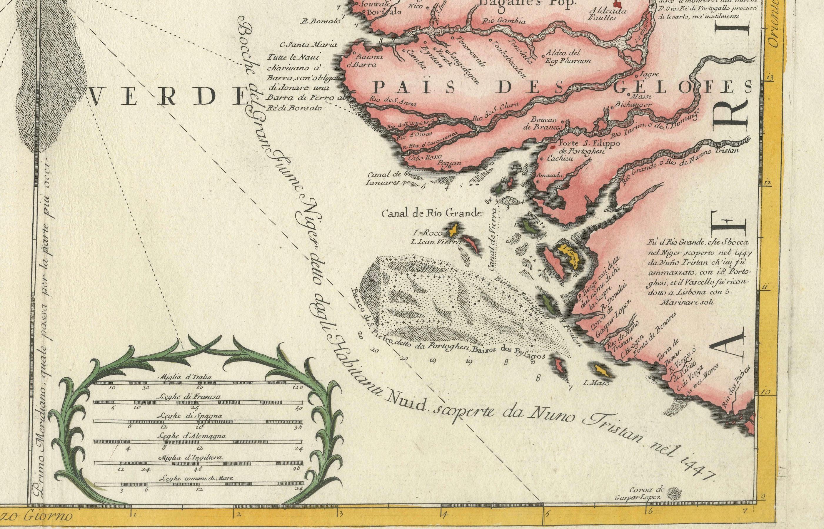 Map of Cape Verde and the Mouth of the River Niger by Coronelli, 1691 For Sale 1