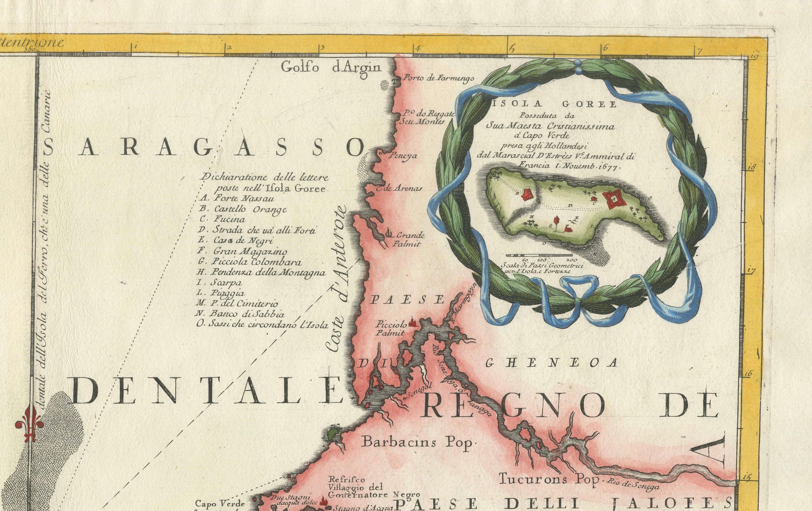 Map of Cape Verde and the Mouth of the River Niger by Coronelli, 1691 For Sale 2