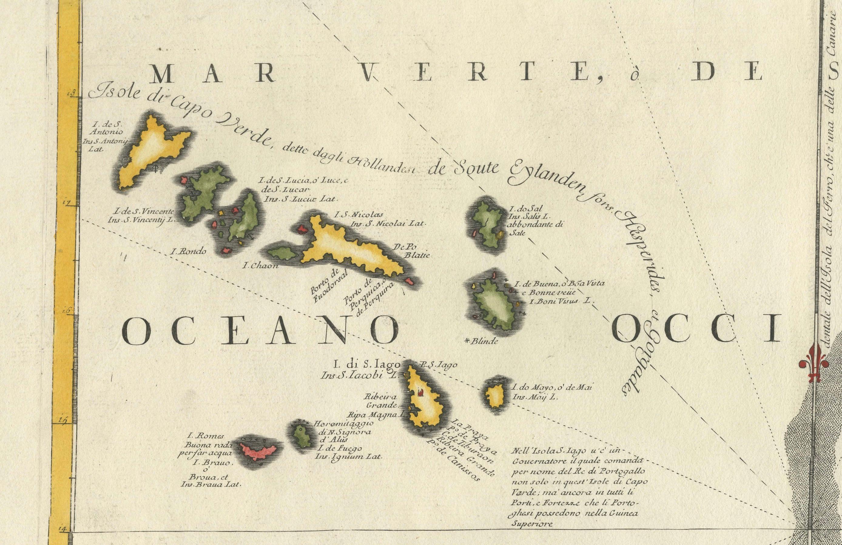 Map of Cape Verde and the Mouth of the River Niger by Coronelli, 1691 For Sale 3