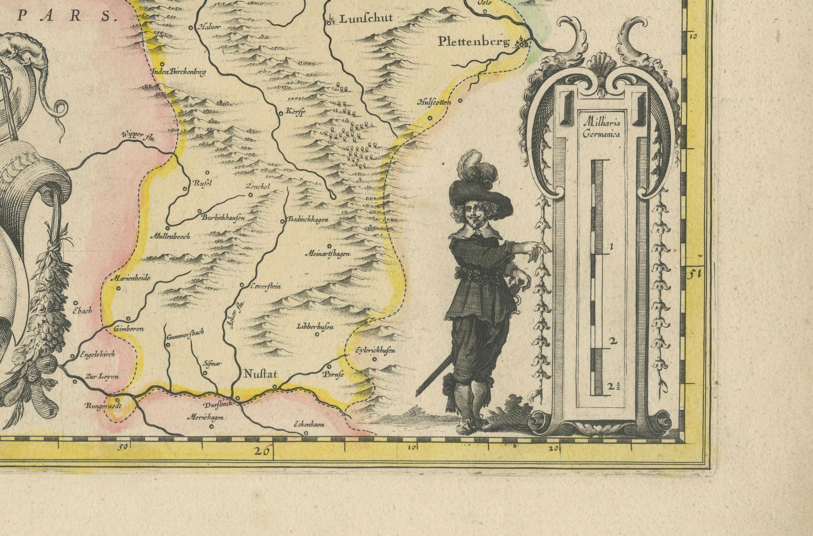 Mappa del Comitatus Marchia et Ravensberg: Contee storiche in Germania, c.1660 in vendita 2