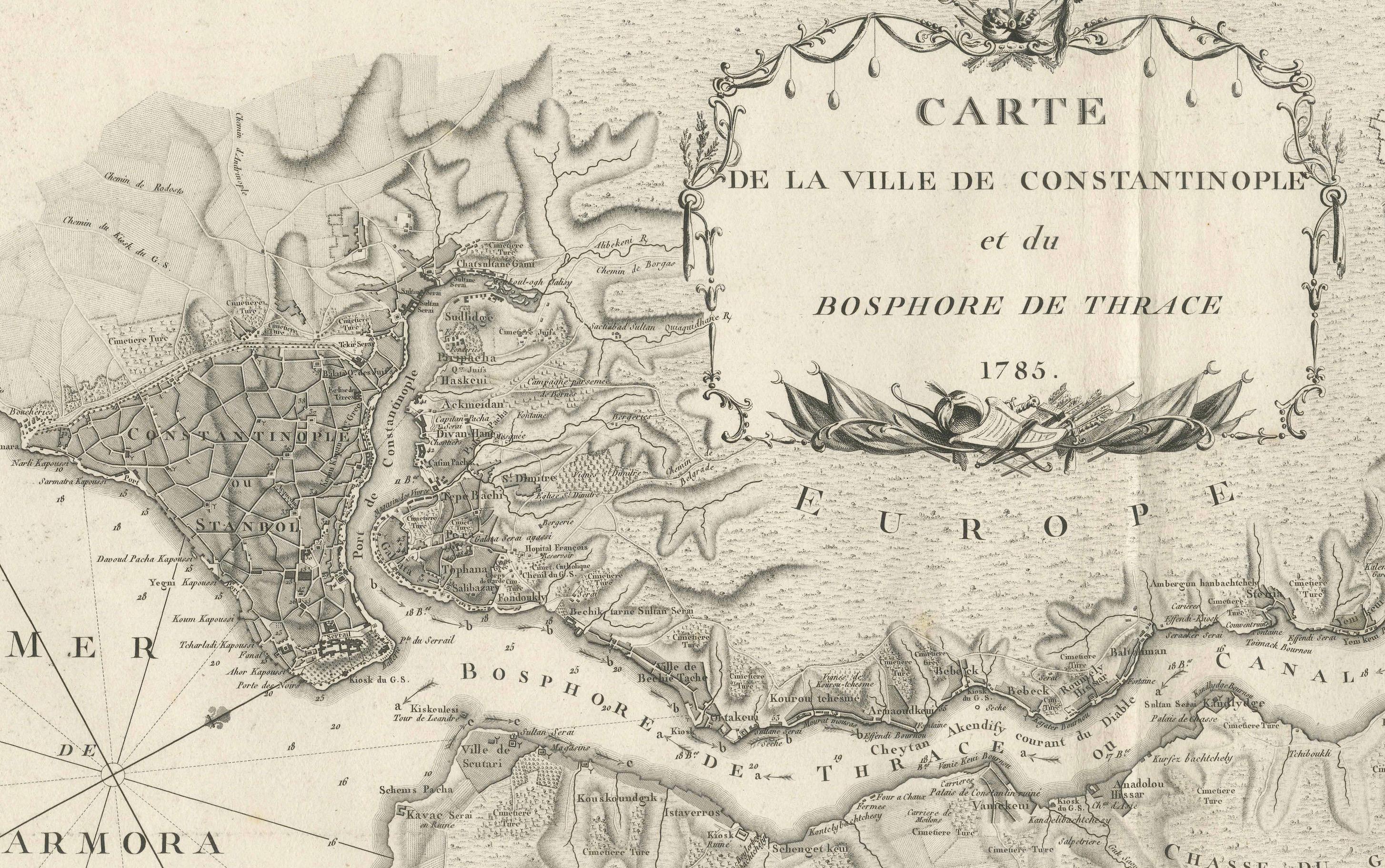 Carte de Constantinople, Bosphore, les côtes de la Grèce et l' Archipelago, 1785 en vente 1