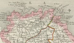 Map of Côtes-du-Nord France with Saint-Brieuc and Brittany Coastline, c.1850