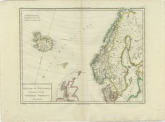 Map of Denmark, Norway & Iceland: Early 19th Century from the 1802 Tardieu Atlas