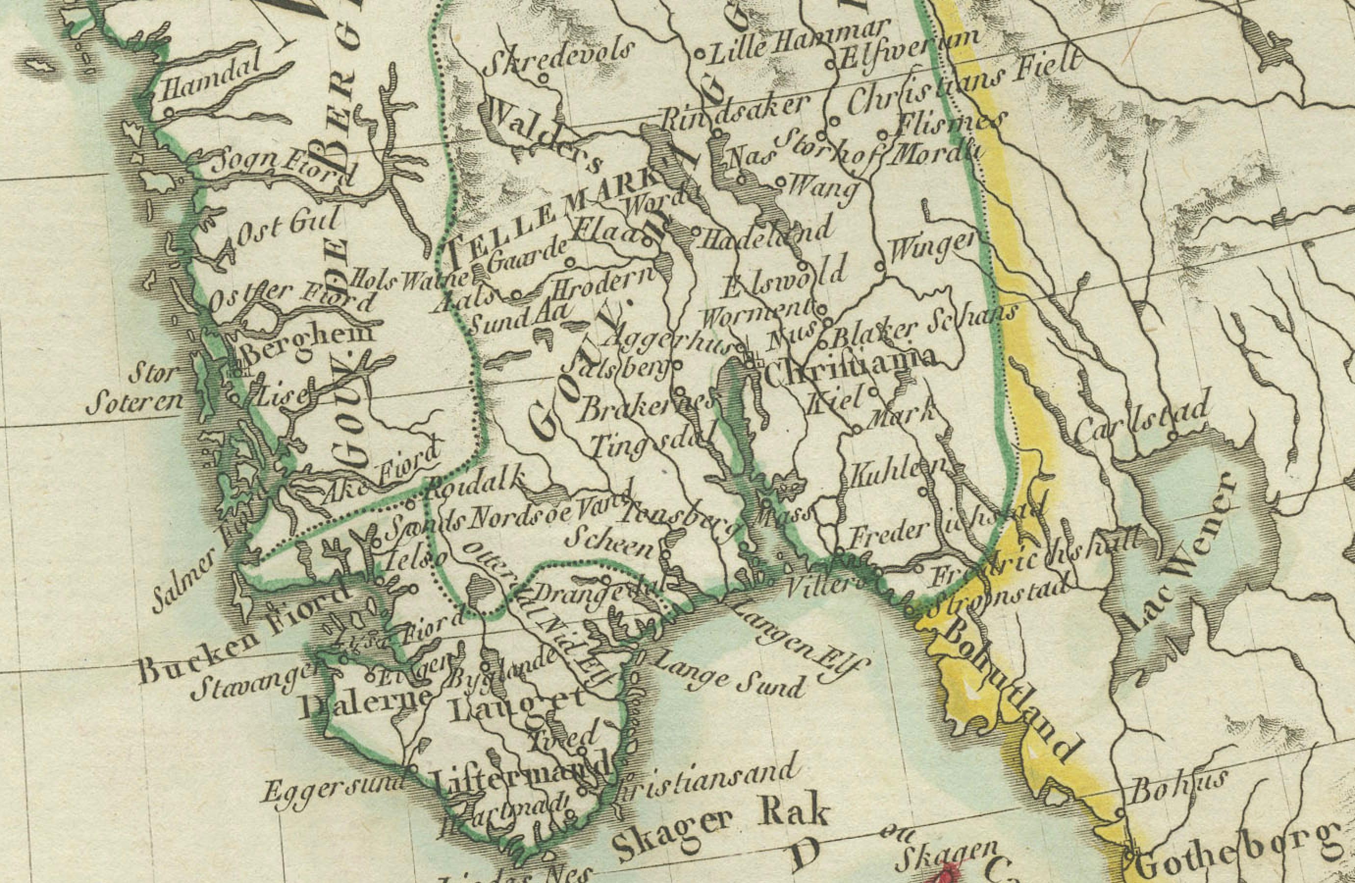 Map of Denmark, Norway & Iceland: frühes 19. Jahrhundert aus dem Tardieu Atlas von 1802 (Graviert) im Angebot
