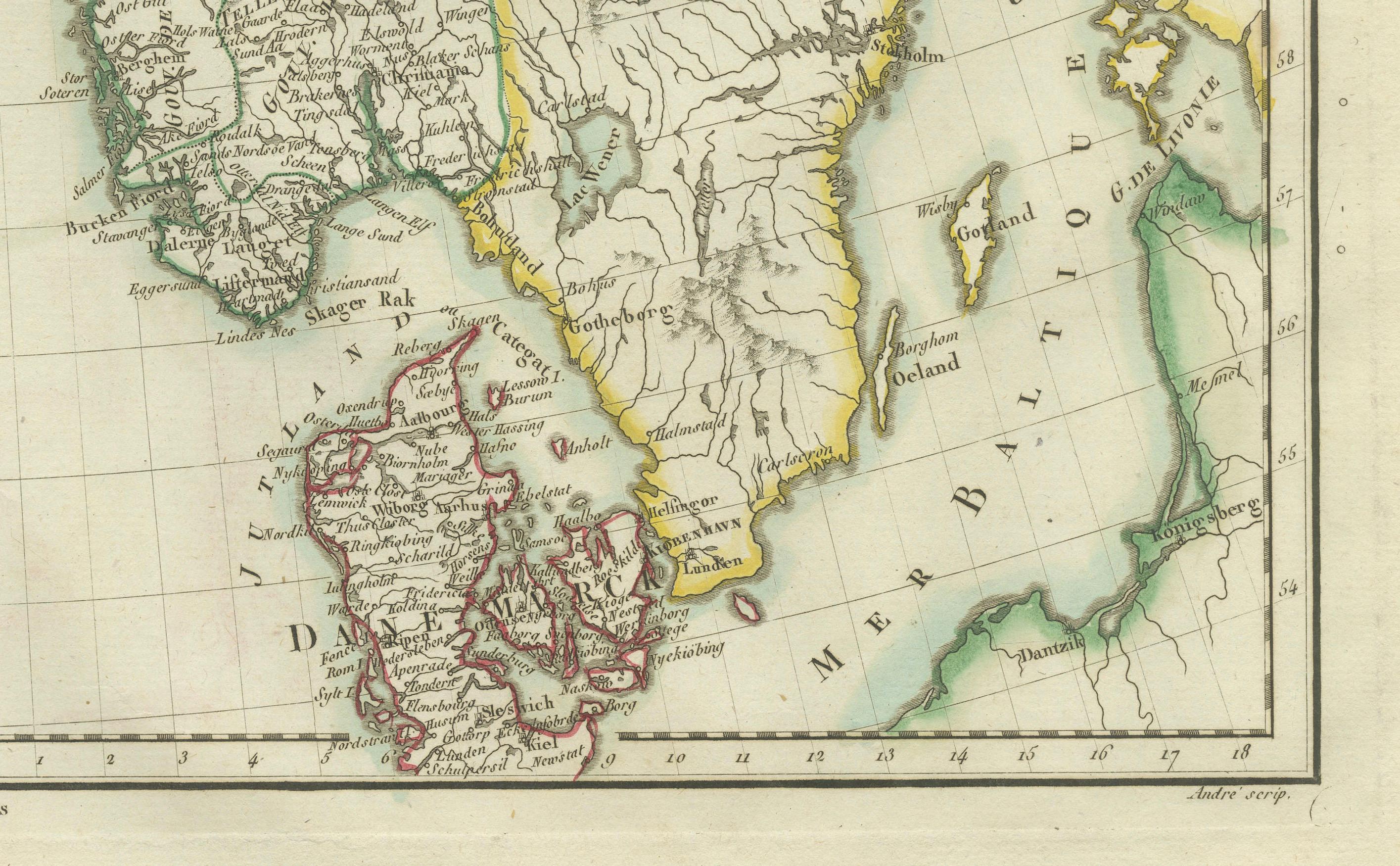 Map of Denmark, Norway & Iceland: frühes 19. Jahrhundert aus dem Tardieu Atlas von 1802 (Frühes 19. Jahrhundert) im Angebot