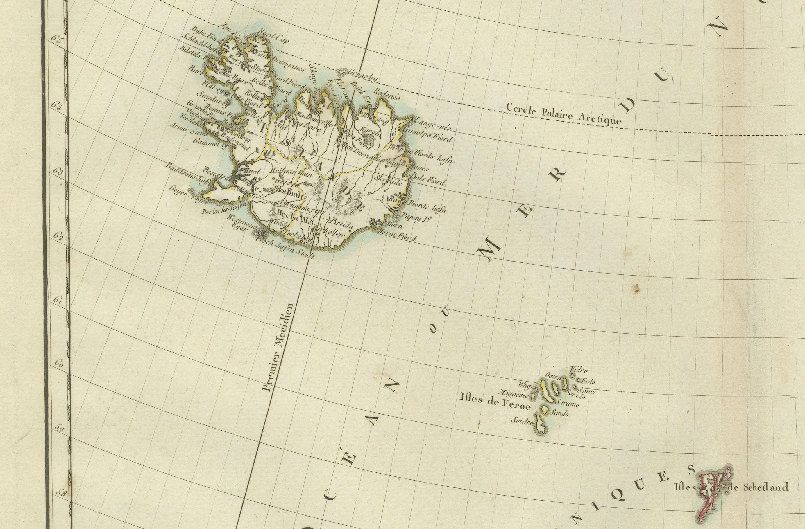 Map of Denmark, Norway & Iceland: frühes 19. Jahrhundert aus dem Tardieu Atlas von 1802 im Angebot 1