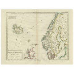 Map of Denmark, Norway & Iceland: Early 19th Century from the 1802 Tardieu Atlas