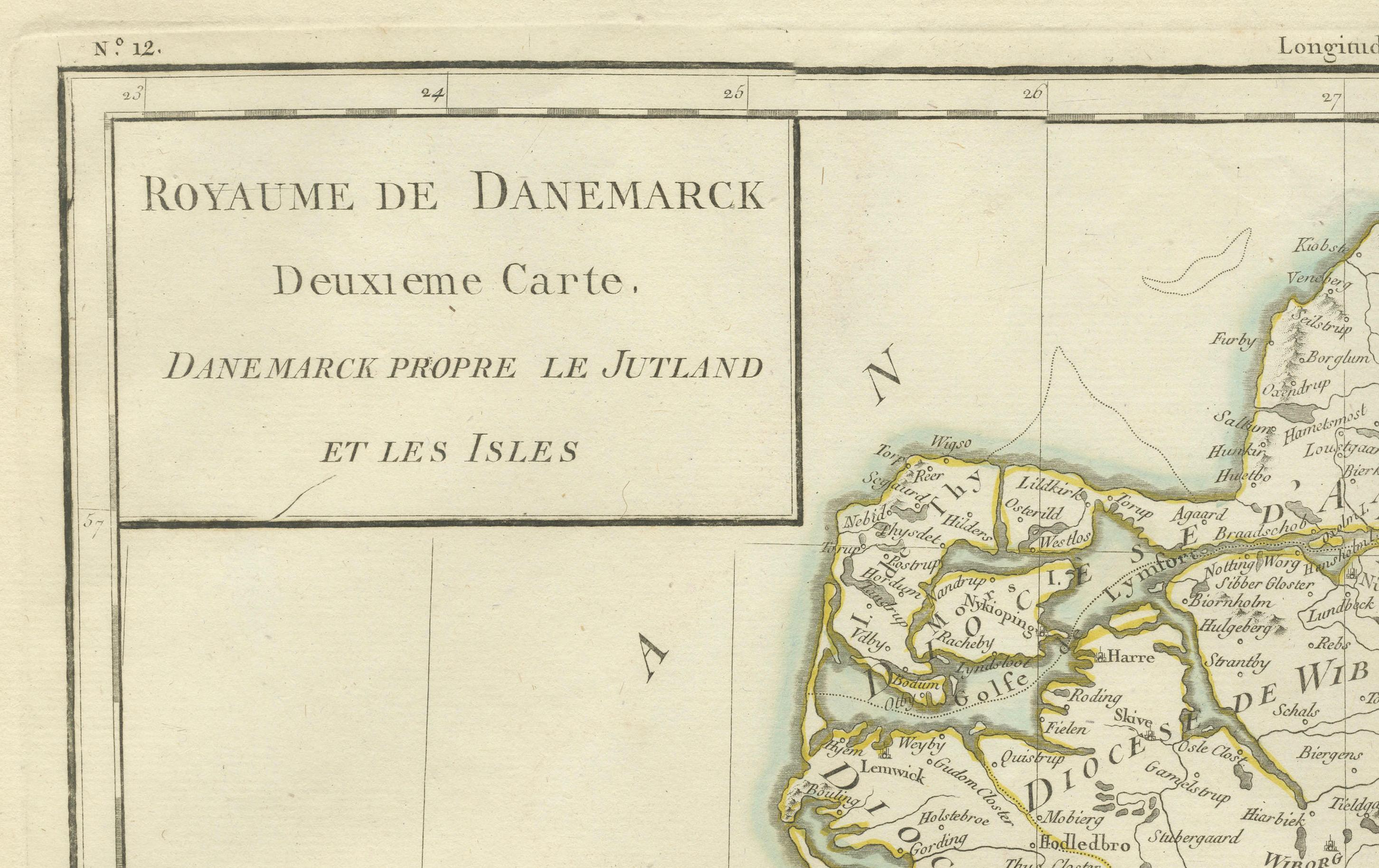 Début du XIXe siècle Carte du Danemark et du Jutland : Début du 19e siècle d'après l'Atlas Tardieu de 1802 en vente