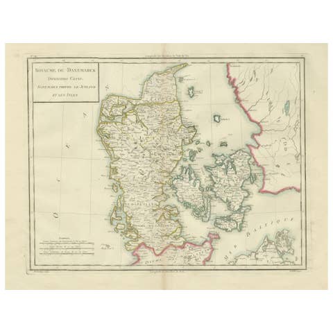 Map of Denmark Proper & Jutland: Early 19th Century from the 1802 Tardieu Atlas