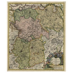 Mapa del Ducado de Brabante centrado en la Fortaleza de Lovaina o Lovaina, Bélgica, 1720