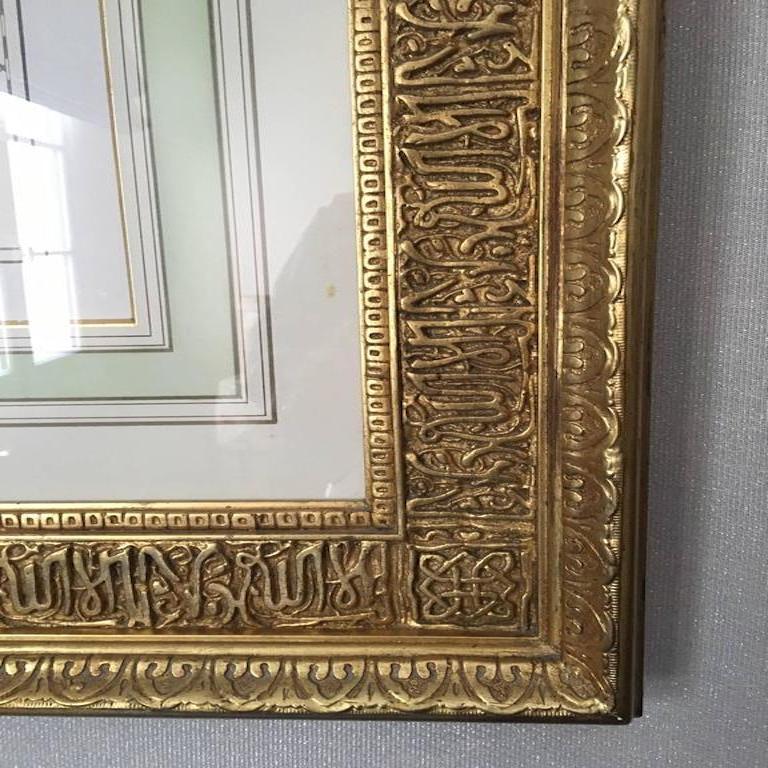 Egyptian Map of Egypt in a Beautiful Orientalist Gold Leaf Frame For Sale