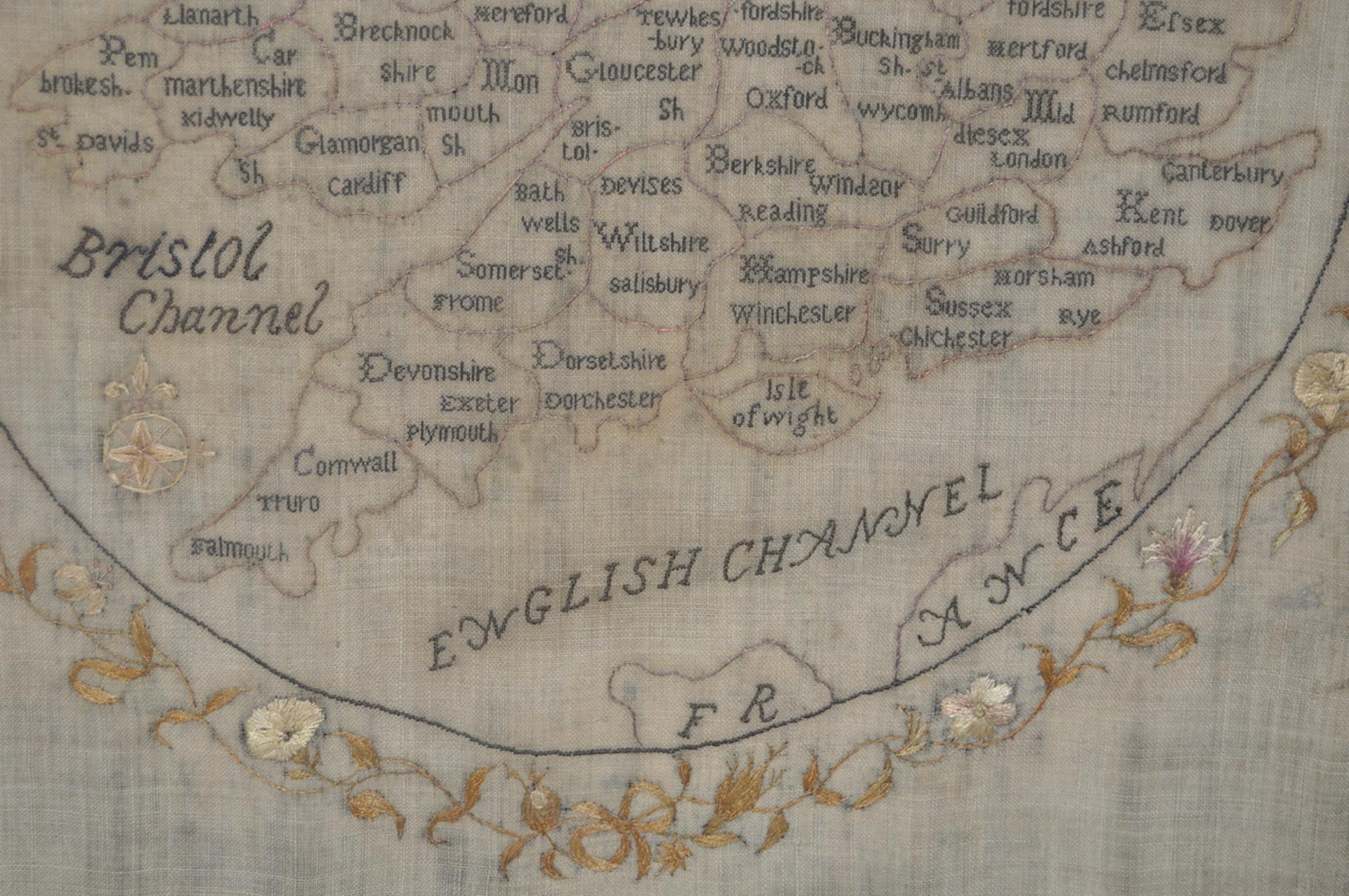 Primitive Map of England and Wales Early 19th Century Sampler